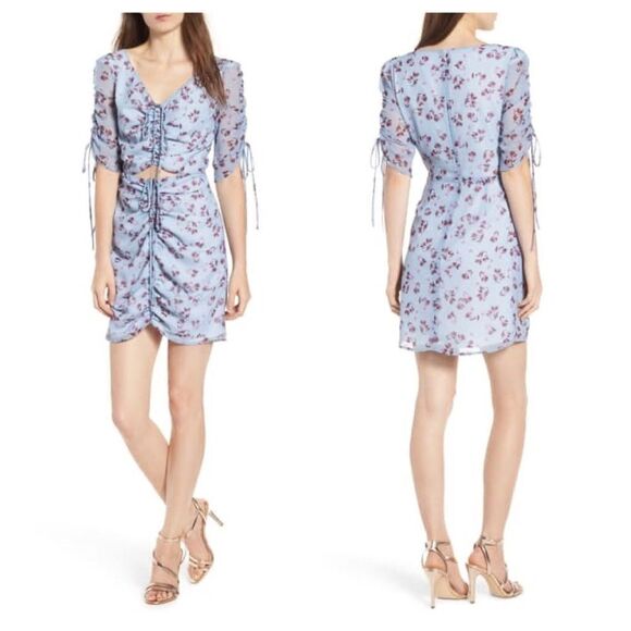WAYF Larissa Rouched Mini Dress Size Medium - Picture 1 of 8